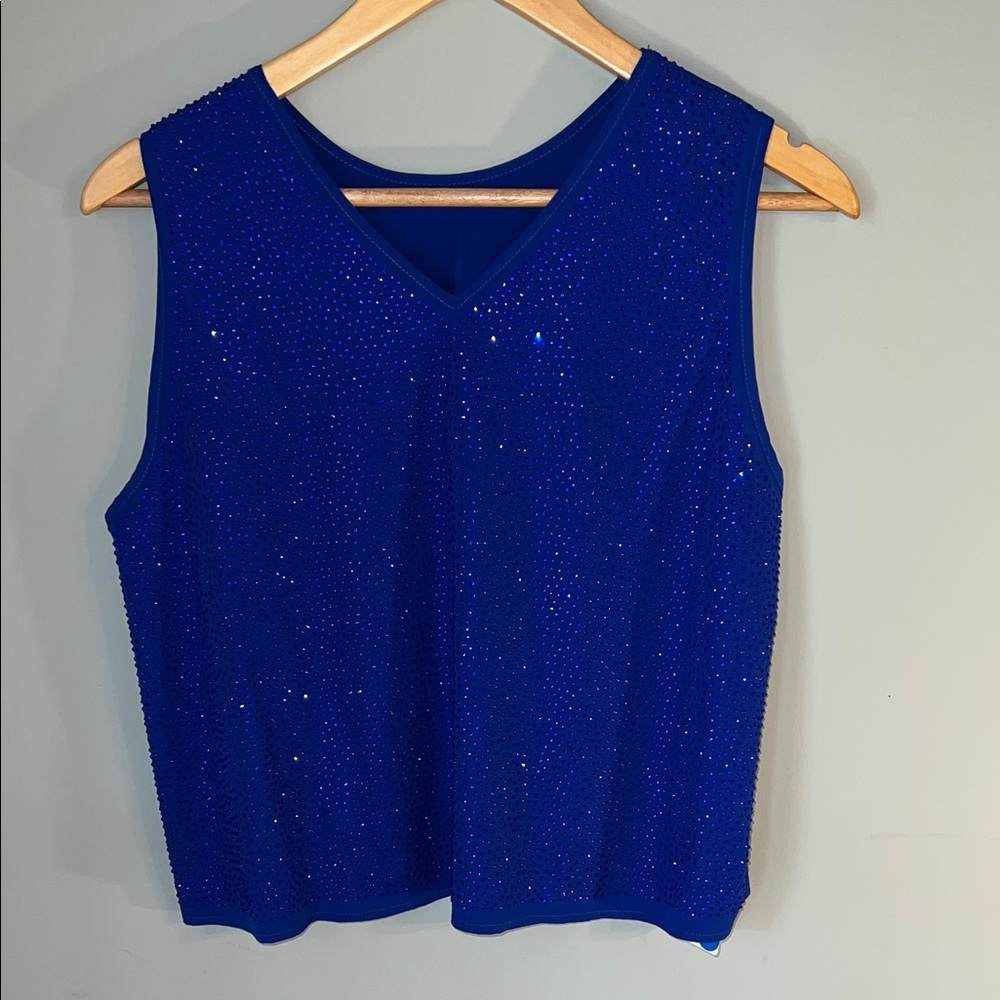QUEEN OF SPARKLES Blue Tank Top